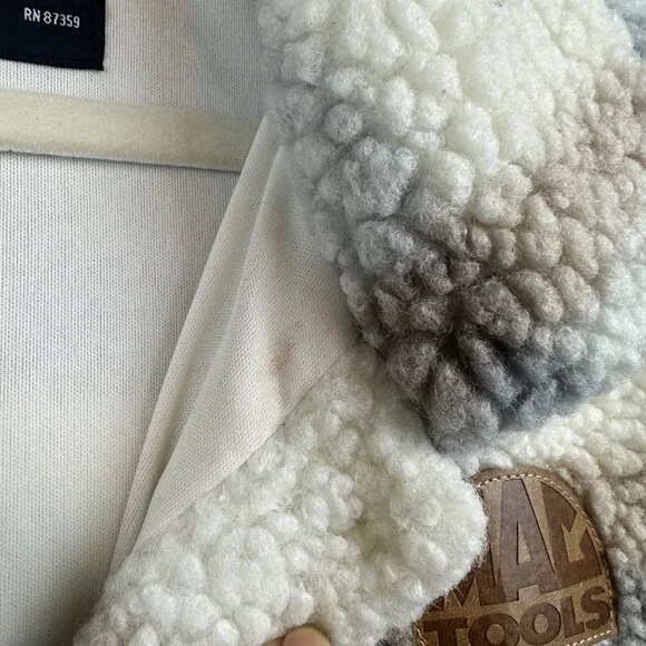 MAC Tools Plaid Sherpa Shacket Mens Medium Workwear Camping Outdoors Cabin - Picture 10 of 15